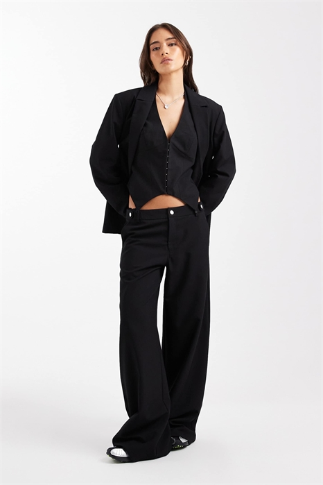 Брюки свободного кроя с заниженной талией артикул 147018150