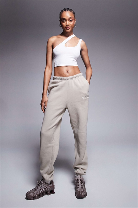 Джоггеры из смешанной ткани с высокими манжетами артикул 150664982