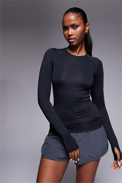 Футболка с длинным рукавом, облегающего кроя, с быстрым высыханием и принтом артикул 151779079