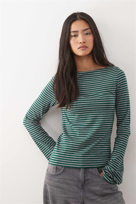 Топ с мягким воротником-лодочкой и длинными рукавами от Annie артикул 153531066