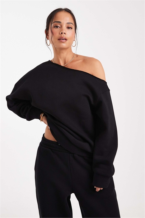 Толстовка с открытыми плечами и воротником-стойкой артикул 147018353