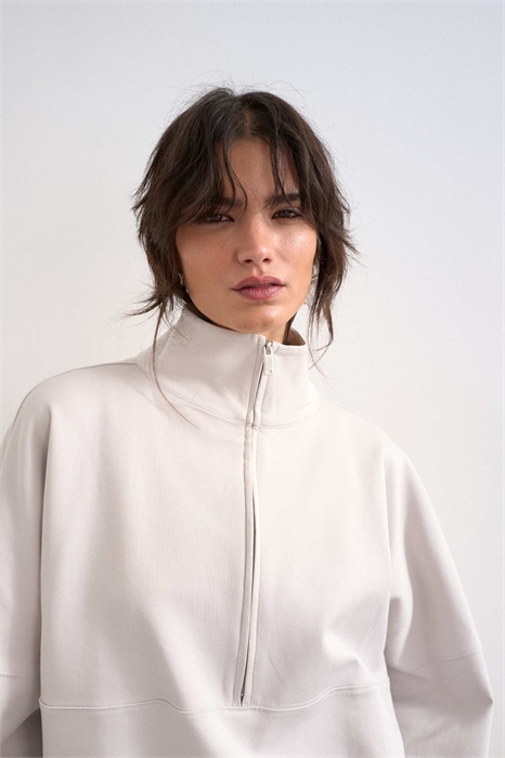 Свитшот с длинными рукавами, воротником-воронкой и застежкой-молнией co-ord артикул 154587646