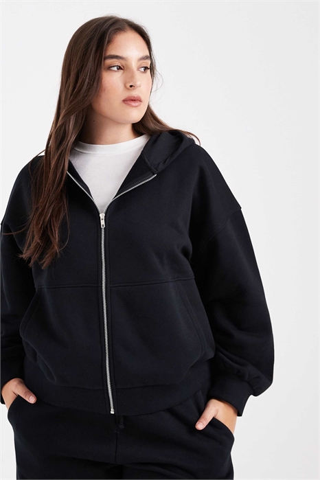 ASOS DESIGN Curve — толстовка с капюшоном и застежкой-молнией, плотность ткани 500 г/м² артикул 150830548