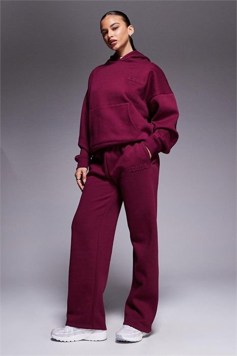 Джоггеры с широкими брючинами и тисненым логотипом из ткани с высоким содержанием хлопка co-ord артикул 152796114