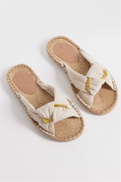Эспадрильи-муле с узлами из нефрита, широкий крой артикул 154836944