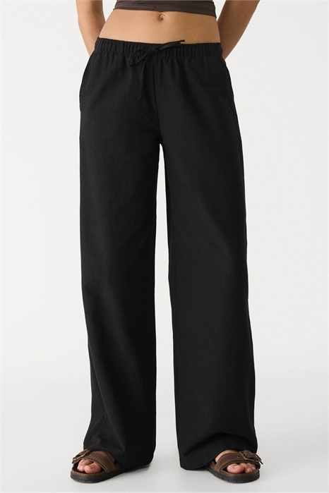 Брюки на шнурке из смесовой ткани артикул 149423509