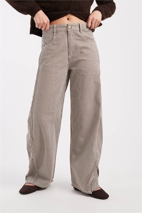 Брюки с подколом и застежкой на талии артикул 153147386