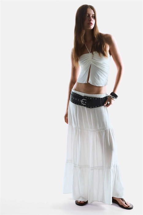 Юбка средней длины с кружевной отделкой артикул 149972943