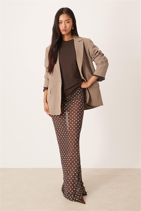 Прозрачная юбка-макси из сетки артикул 153517948