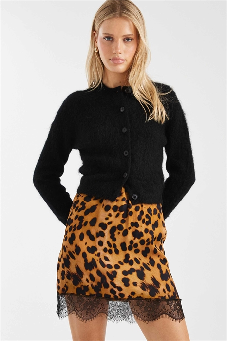 Мини-юбка с кружевной отделкой артикул 153839559