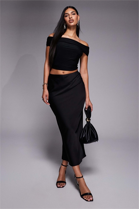 Атласная юбка макси артикул 154969946