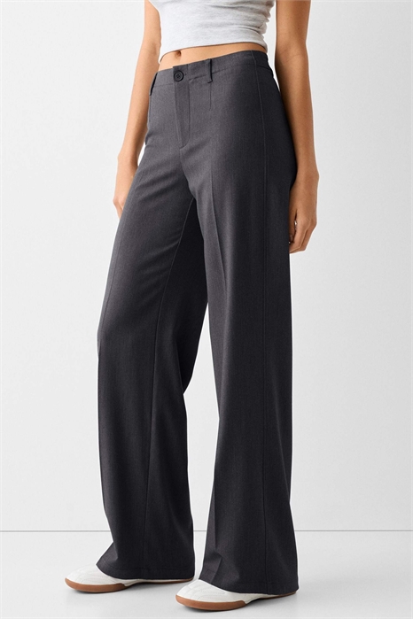 Брюки классического кроя с широкими брючинами артикул 150353124