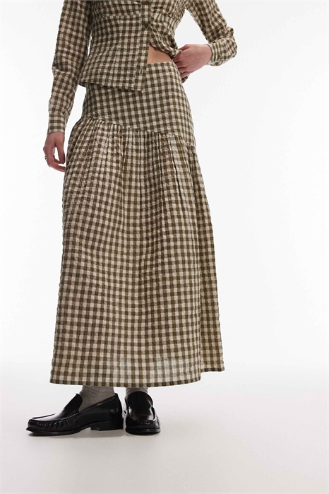 Макси-юбка с заниженной талией артикул 151747027