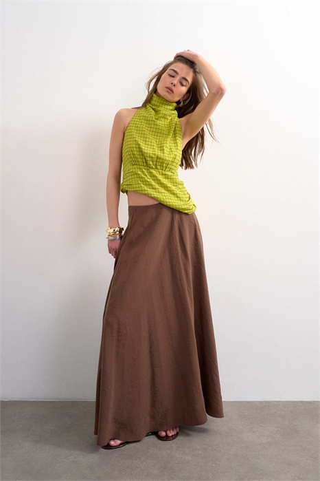 Юбка-макси из купро с узором «полный круг» артикул 153146111