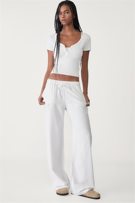 Брюки на шнурке из смесовой ткани артикул 149423227