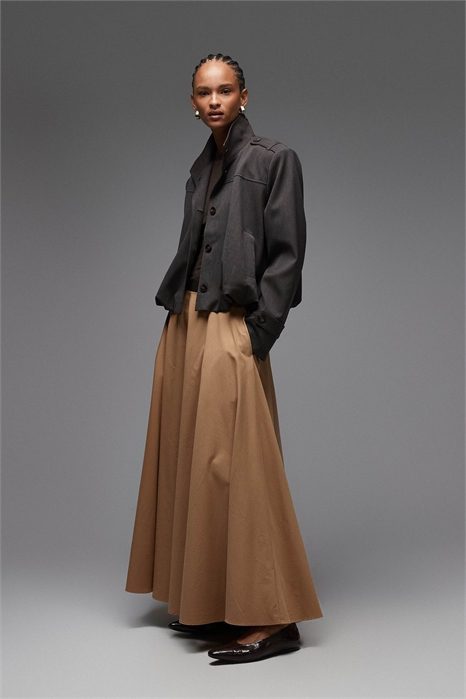 Макси-юбка с линией и кружевом артикул 152117452