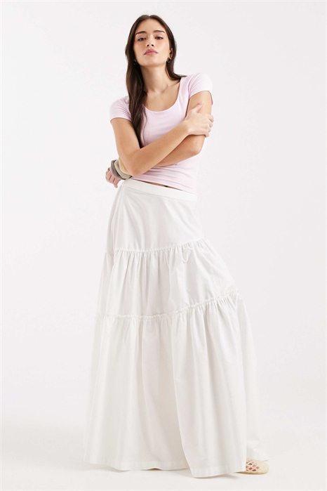 Асимметричная многослойная юбка-макси в стиле бохо артикул 152233739