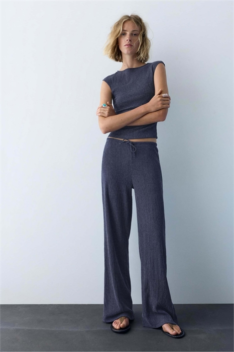 Брюки из крепа с широкими брючинами артикул 156153133