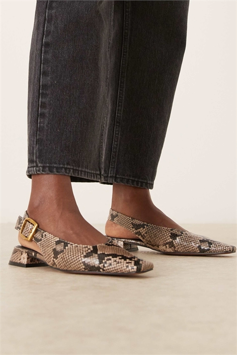 Балетки Loretta с заостренным носком и ремешком на пятке артикул 152321168