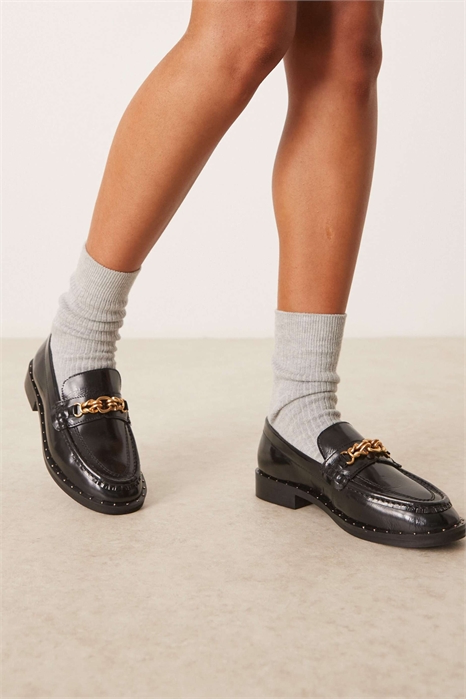 Лоферы с застежкой-молнией из черной кожи артикул 146995245