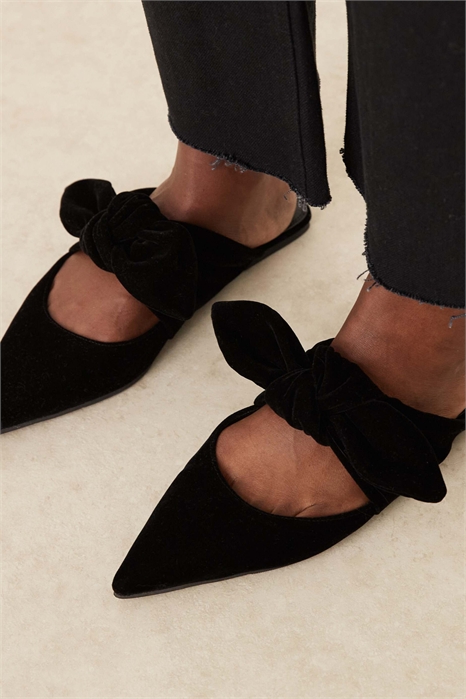 Туфли-муле с лунообразным бантиком артикул 148953179