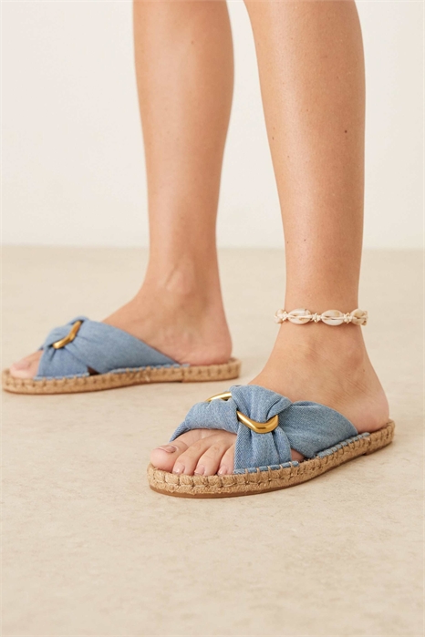 Эспадрильи-муле с узелками из нефрита артикул 153019573