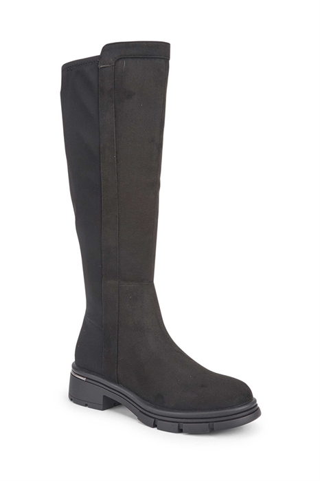 Классические ботинки до середины икры на молнии с широким каблуком артикул 153854946