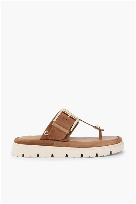 Босоножки-муле с плоской подошвой и ремешком в виде буквы «Т» от Pavilion артикул 156272798