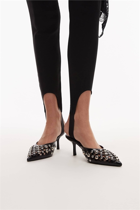 Туфли-муле с открытым носком и каблуком-«кошачьей лапкой» от Sia артикул 152387359