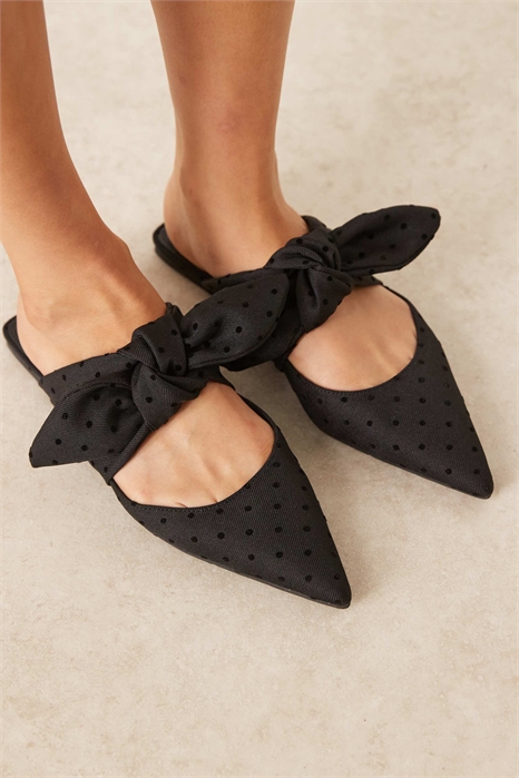Туфли-муле с лунообразным бантиком артикул 146995261