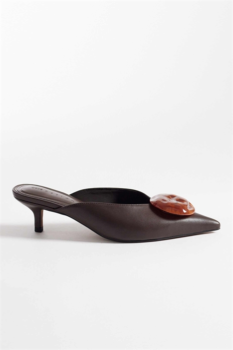 Мули на среднем каблуке с вихревым узором артикул 152387135