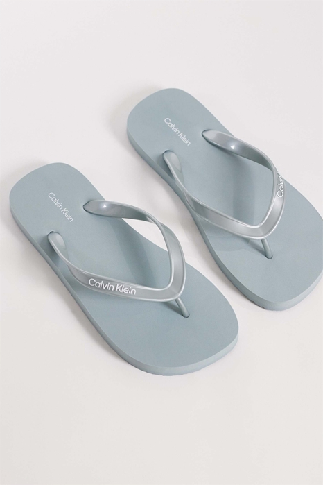 Джинсовые шлепанцы с металлическим блеском артикул 154172998