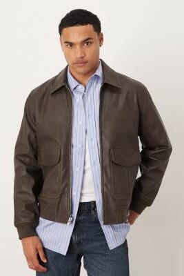 Короткая куртка прямого кроя из веганской кожи артикул 151967551