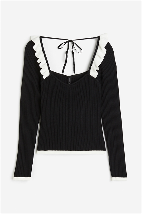 Топ из тонкого трикотажа в рубчик с завязками артикул 1214761001