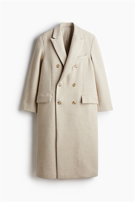 Двубортное пальто из шерстяного бленда артикул 1249398003