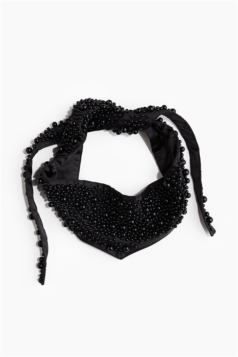 Атласный шарф, украшенный бисером артикул 1256495001