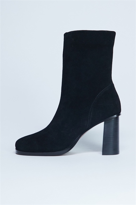 Ботильоны Nellie из натуральной замши на каблуке, черные артикул 144913753