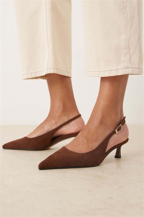 Туфли-лодочки на низком каблуке с открытой пяткой артикул 146856895