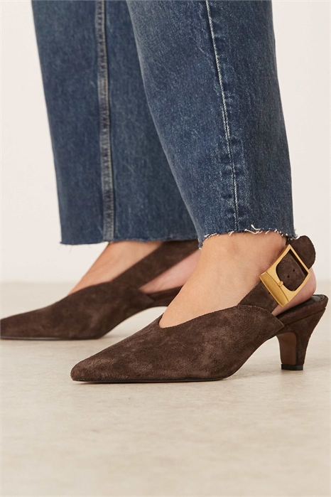 Туфли Shiloh с широкой пряжкой и открытой пяткой на низком каблуке артикул 144210285