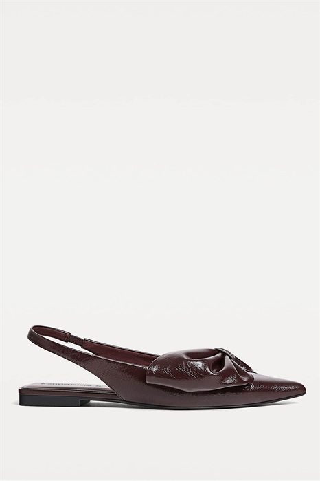 Плоские туфли с открытой пяткой и бантом бордового цвета артикул 151305382