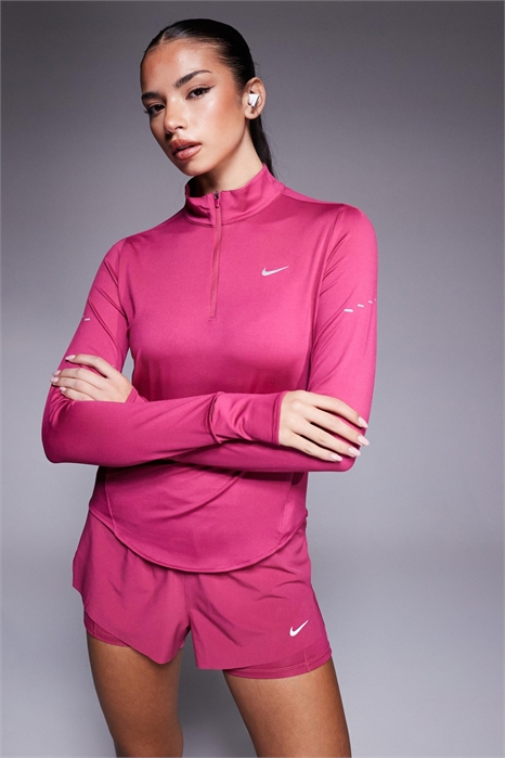 Футболка Swift Dri-FIT с длинным рукавом и полузастежкой-молнией артикул 147133783