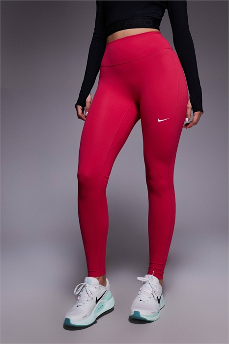 Леггинсы Nike One Training Dri-FIT с бесшовным передом и высокой талией, розовые артикул 147133111