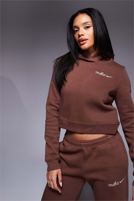 Короткая толстовка с капюшоном и вышитым логотипом артикул 147134576