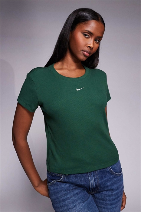 Топ с ребристым принтом и короткими рукавами артикул 149954350