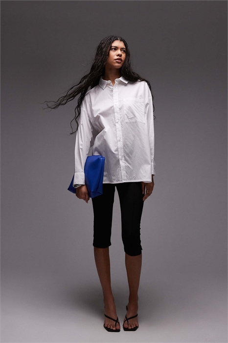 Рубашка оверсайз из чил-поплина артикул 139764034
