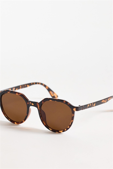 Солнцезащитные очки с угловатой круглой оправой артикул 154694226