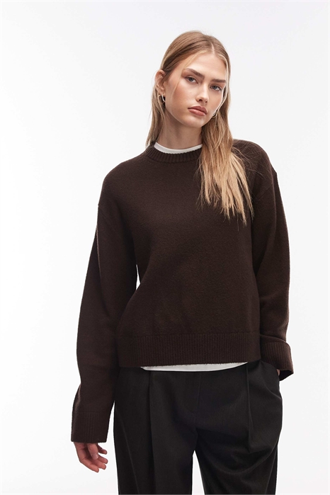 Свитер прямого кроя из смеси хлопка и шерсти артикул 154340416