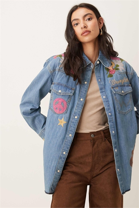 X Лэйни Уилсон — джинсовая рубашка свободного кроя с вышивкой артикул 154746389