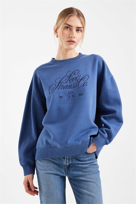 Свитшот свободного кроя с принтом в стиле винтаж артикул 150050210