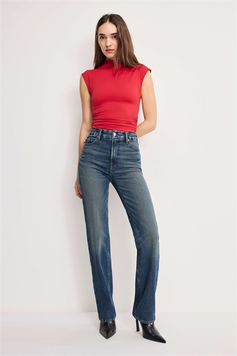 Джинсы с прямыми брючинами в стиле «софт-тек» артикул 149552376